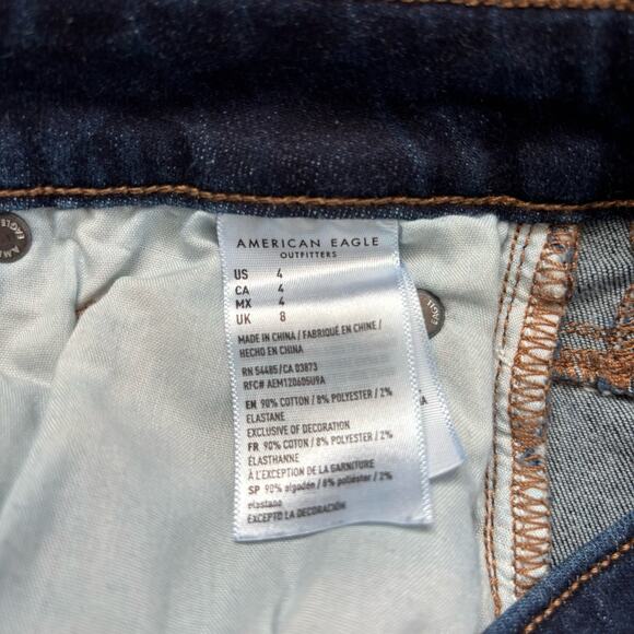 American Eagle Hi-Rise Shortie Distressed Jean Shorts - Size 4 - Picture 6 of 7